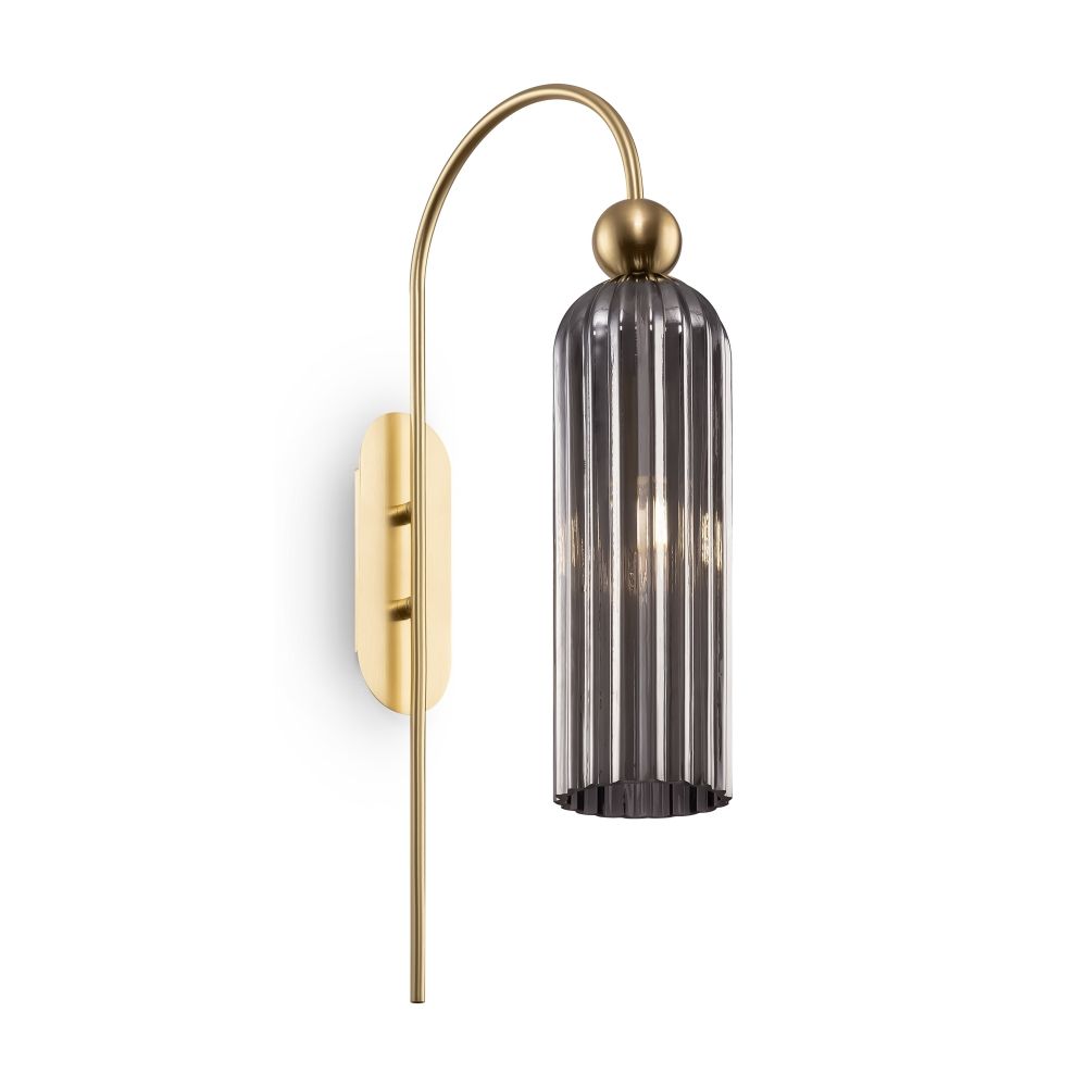 Aplica de perete Metal si Sticla Auriu/Gri D10xH54cm Antic