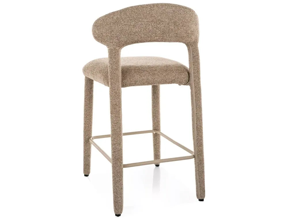 Scaun de insula din Stofa Bej si Metal Bej H88xL51xA53cm Cava