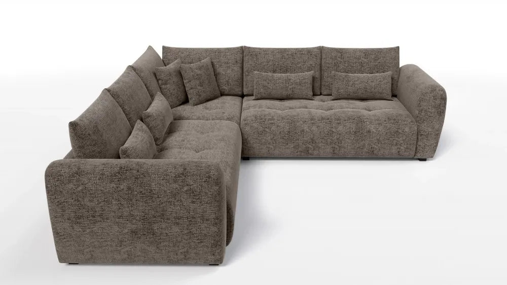 Coltar simetric tapitat cu Chenille Sajma 03 Maro L306x306cm Trezzo