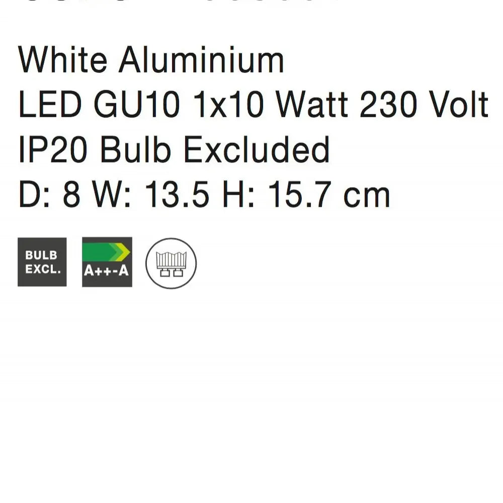 Aplica perete din Aluminiu Alb H15.7xL8cm IP20 CONO