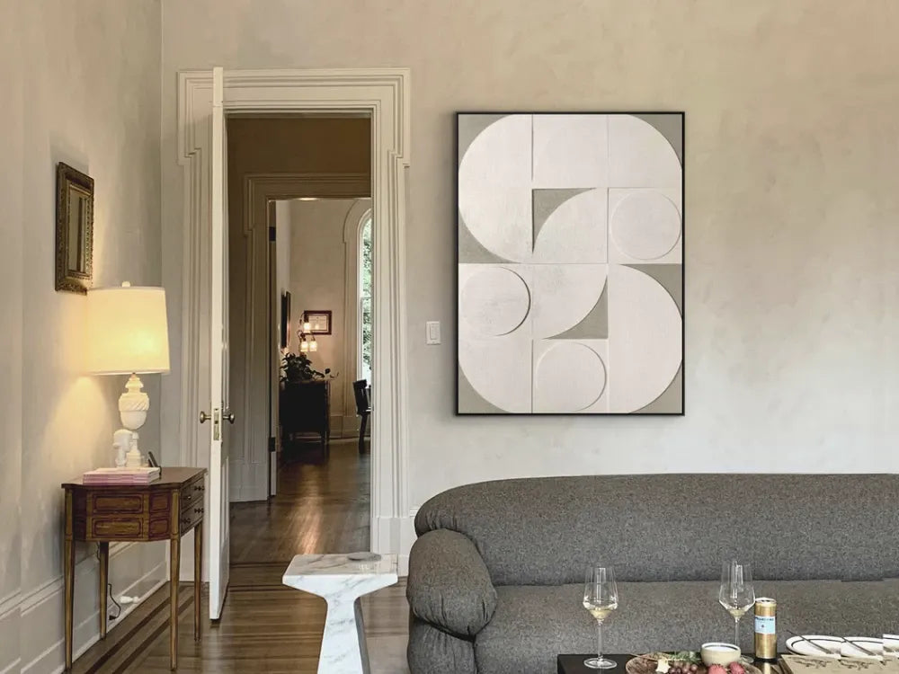 Tablou in relief Abstract pe Panza Multicolor L90xH120cm Geomia