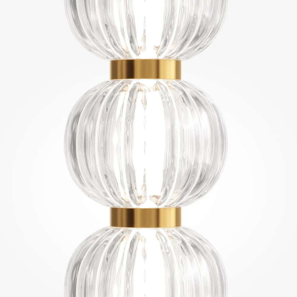 Lampa podea din Metal Auriu si Sticla Transparent H132xD25cm Amulet