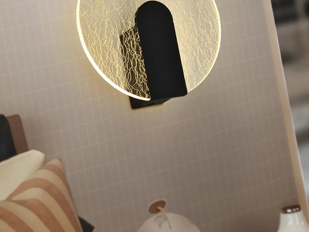 Aplica de perete din Metal Negru si Acrilic Transparent LxHcm Auris