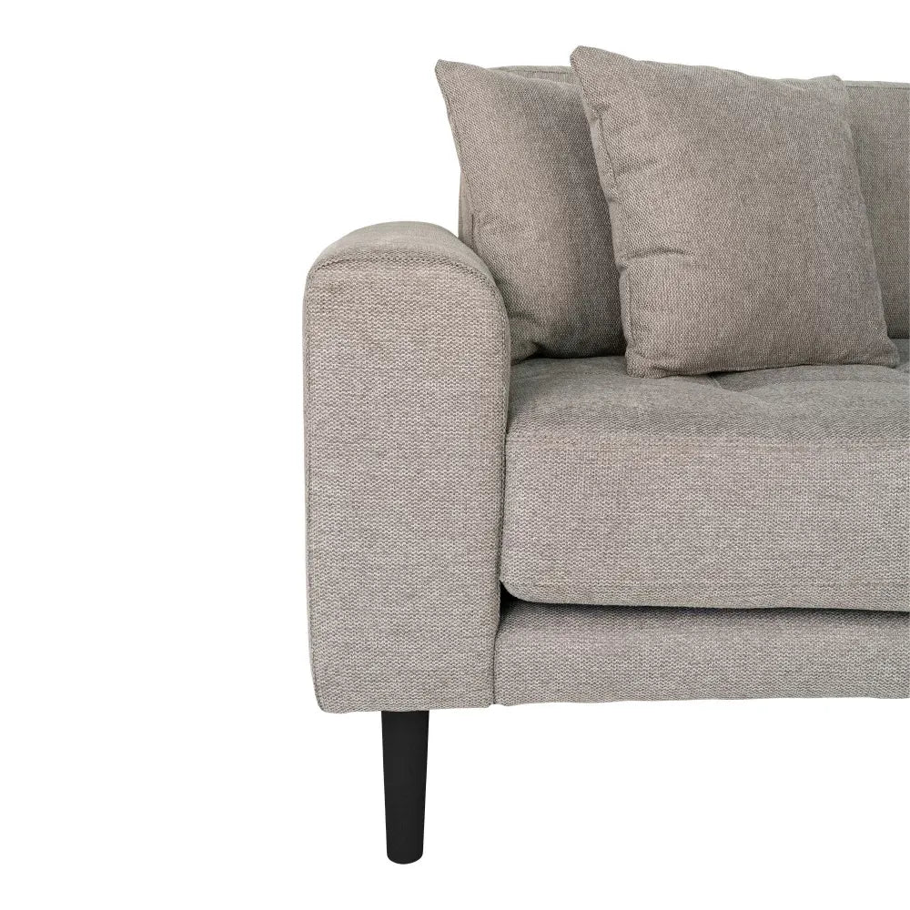 Coltar orientare dreapta cu picioare din Lemn de fag Negru tapitat cu Stofa Bej L290xH76cm Lido
