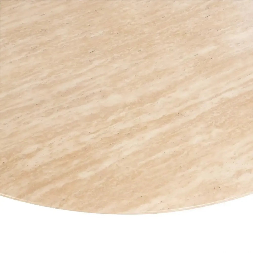Masa rotunda din Otel inoxidabil Bronz si Marmura artificiala Bej H75.5xD130cm Montgommery