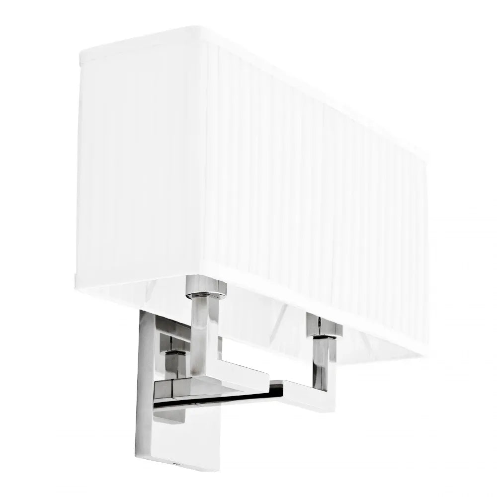 Aplica de perete din Metal Argintiu si Stofa Alb H27xL36cm Westbrook Eichholtz