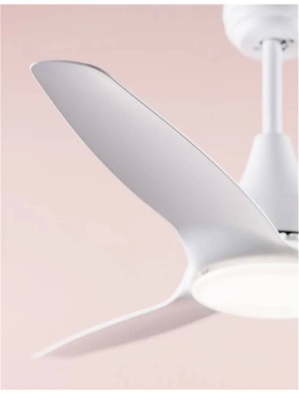 Ventilator structura din Metal Alb si abajur din Sticla Alb H35-48xL122cm IP20 18W 650lm 3000k SAMOA
