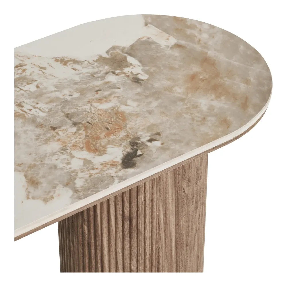 Consola din MDF Maro si Ceramica Alb L120xH78cm Athens