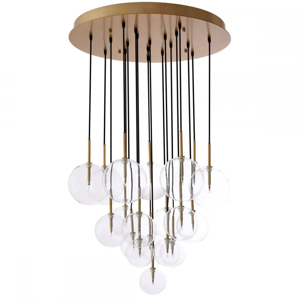 Candelabru din Metal Alama si Sticla Transparent H200xD80cm Aulani Eichholtz
