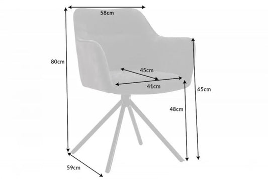 Set 2 scaune tapitat cu Stofa/Catifea Gri inchis cu picioare din Metal Negru H80xL58xA59cm Verona