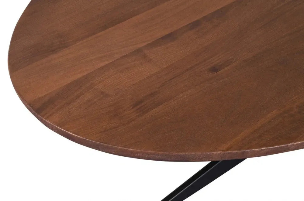 Masa ovala din Metal Negru si Lemn de mango Maro L230xH76cm Stafford Richmond interiors