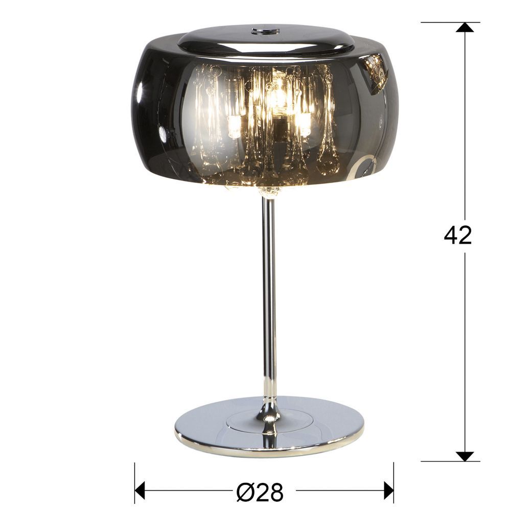 Veioza din Sticla si Metal Argintiu D28xH42cm Argos