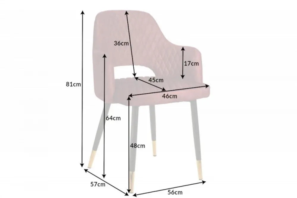 Scaun tapitat cu Catifea Rosu cu picioare din Metal Negru/auriu H81xL56xA57cm Paris