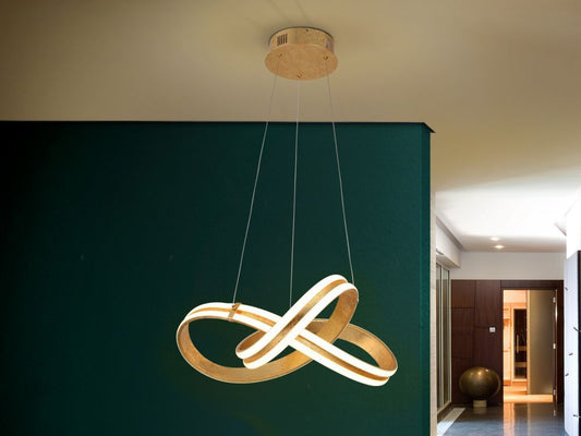 Lustra rotunda cu inaltime reglabila din Aluminiu Auriu cu LED D52xH120cm Lazas