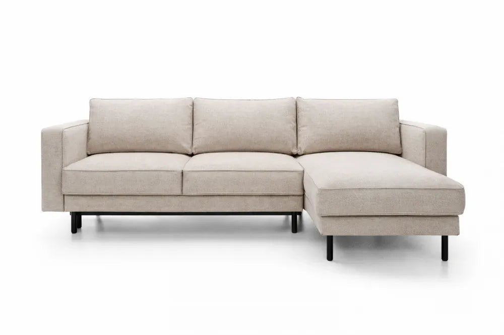 Coltar extensibil din catifea bej California L262x156cm