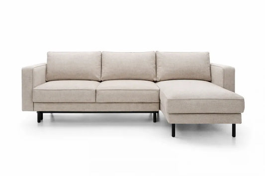 Coltar extensibil din catifea bej California L262x156cm
