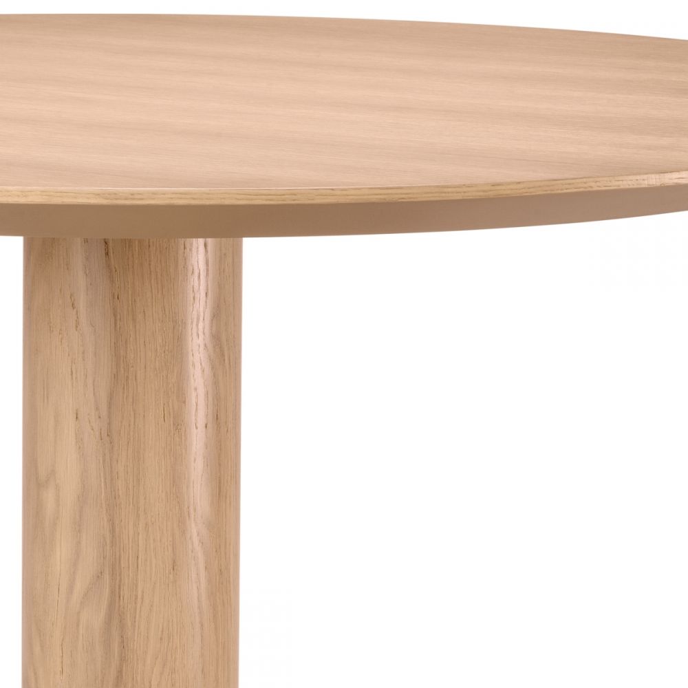 Masa Rotunda Astro Eichholtz din Furnir de stejar Bej de 4-6 persoane D132xH76.5cm