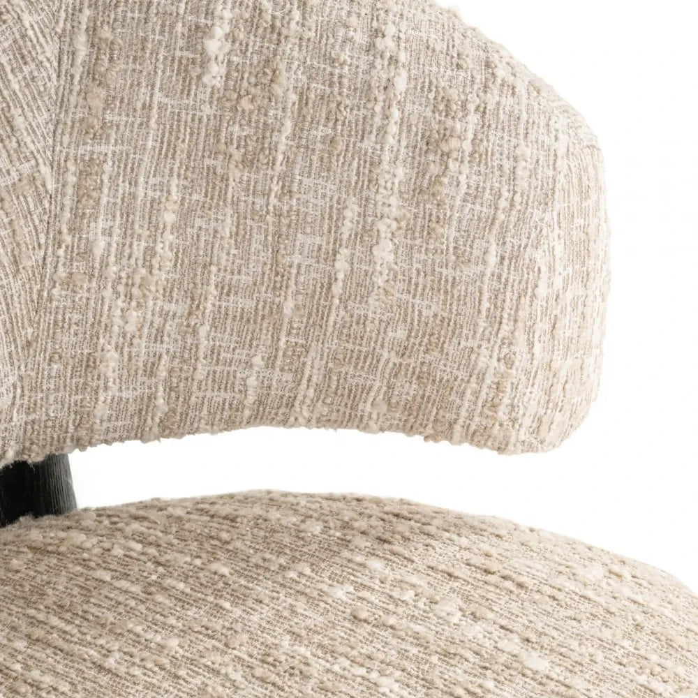 Fotoliu din Stofa Bej si Lemn Negru L73xH72cm Ornella Richmond interiors