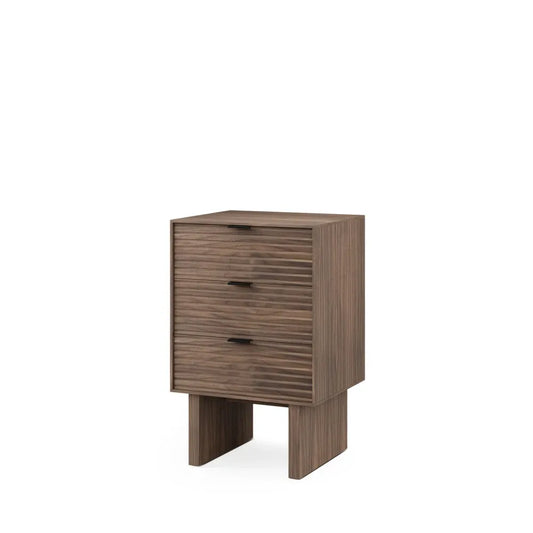 Noptiera cu sertare Tulsa de culoare nuc si stejar L40xH63cm