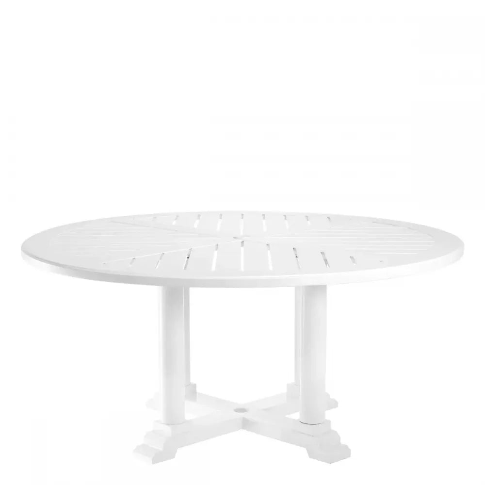 Masa rotunda de exterior din Metal Alb H75xD160cm Bell Rive L Eichholtz