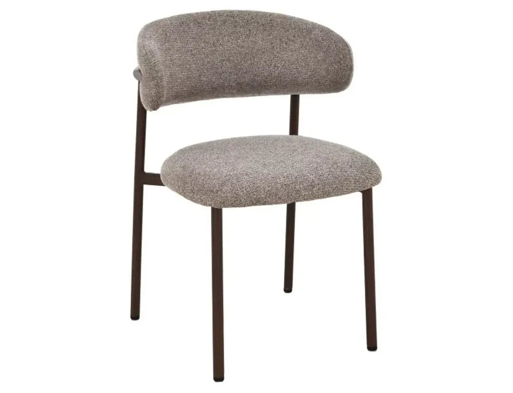 Set 2 scaune din Stofa Bej cappuccino  si Metal Maro inchis H80xL56xA58cm Elton II