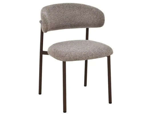 Set 2 scaune din Stofa Bej cappuccino  si Metal Maro inchis H80xL56xA58cm Elton II