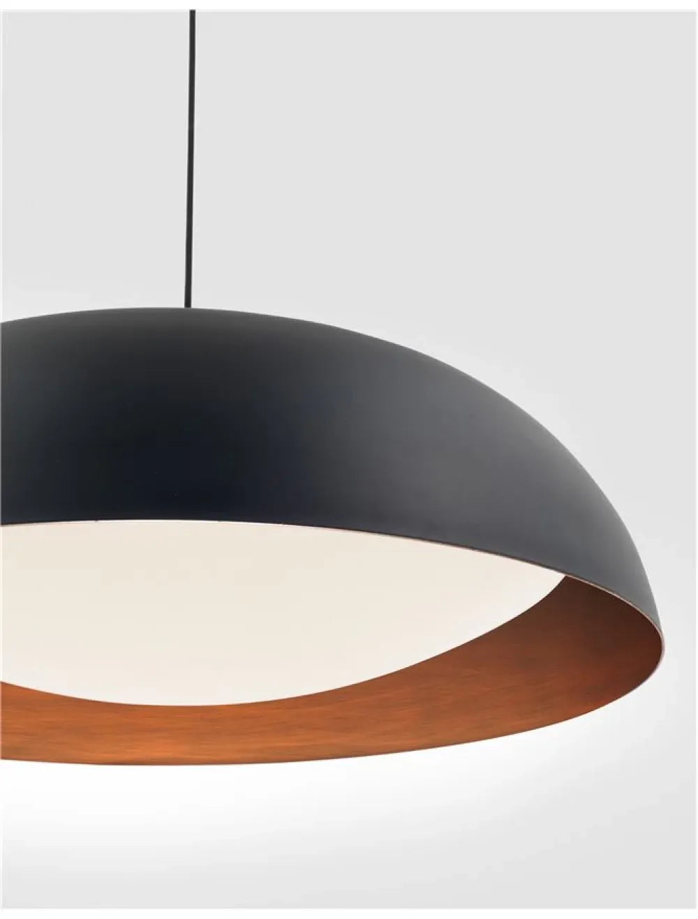 Pendul structura din Aluminiu Negru/Cupru si abajur din Acrilic Alb H170xL58cm IP20 41W 3603lm 3000k LANDON