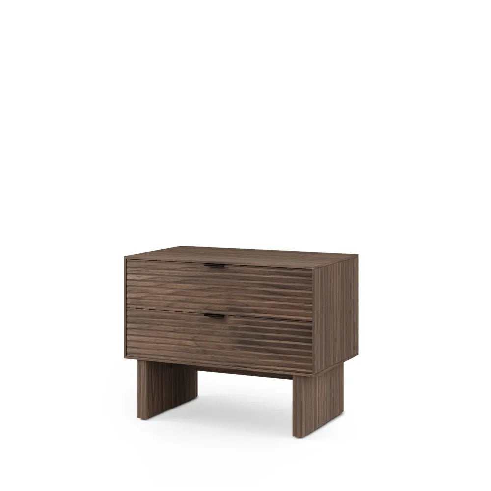 Noptiera cu sertare Tulsa de culoare nuc si stejar L60xH40cm