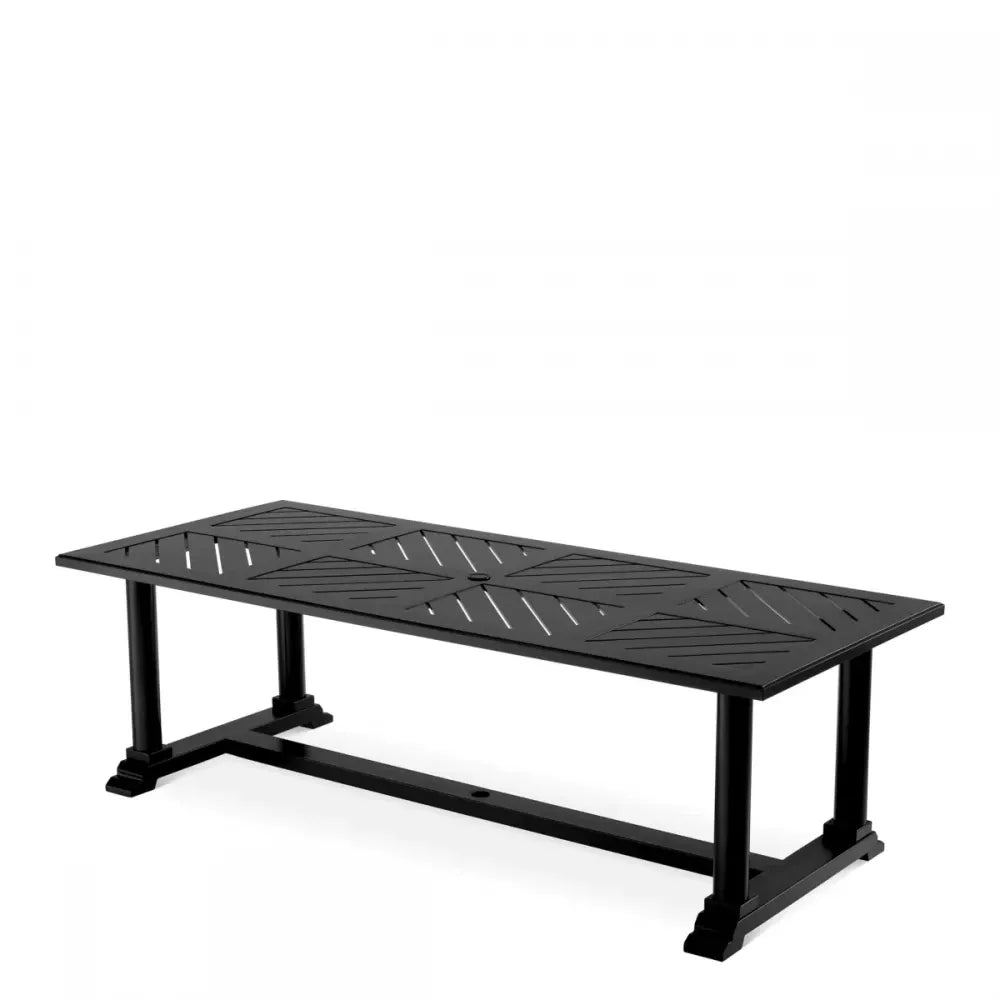 Masa de exterior din Metal Negru H75xL240cm Bell Rive Eichholtz
