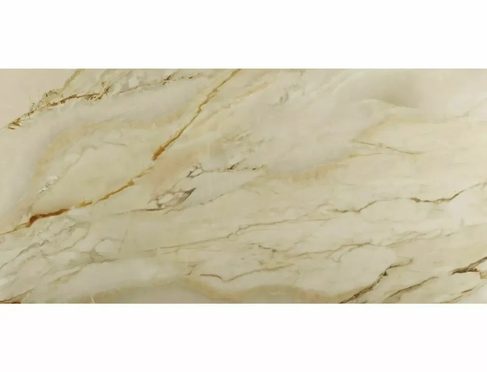 Masa extensibila din Metal Cupru si Sticla securizata+Ceramica Bej lucios L198-274xH76cm Casablanca