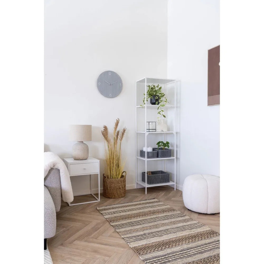 Noptiera din Metal Alb si MDF Alb L40xH55cm Vita
