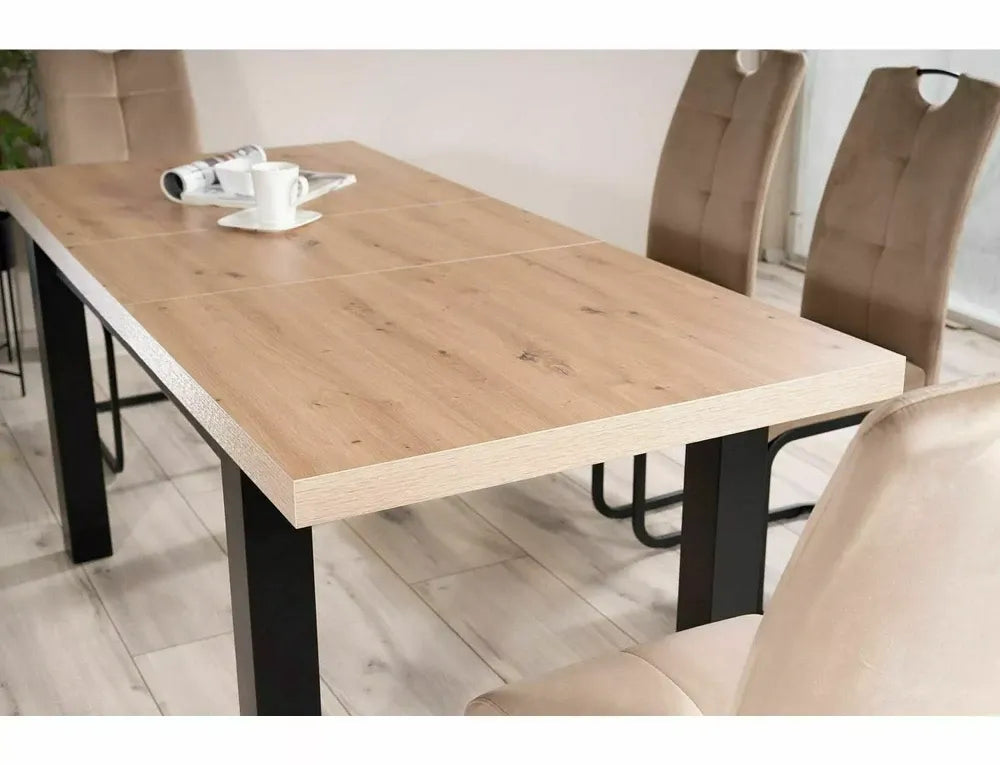 Masa extensibila din PAL Maro/Negru L140-218xH78cm Presto