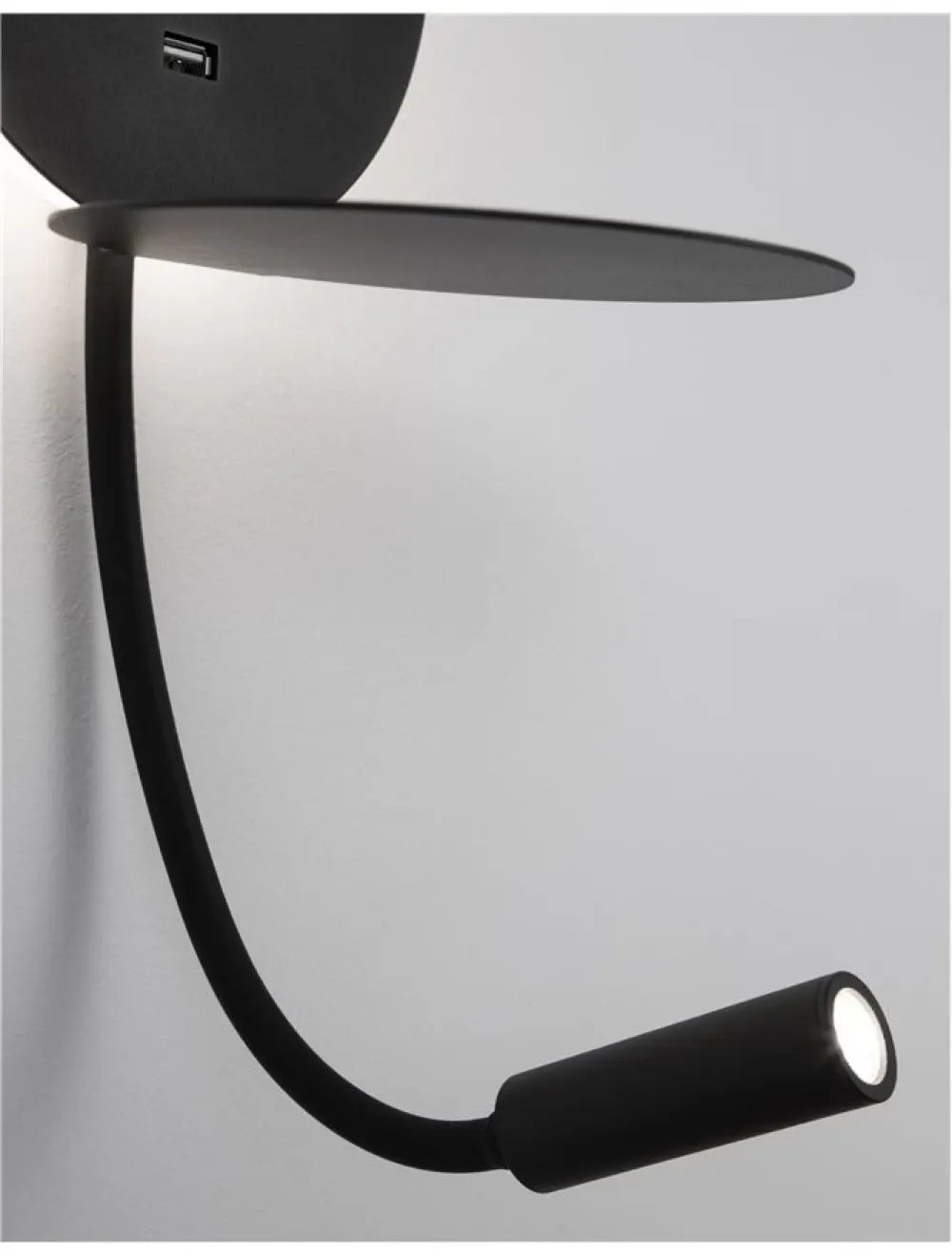 Aplica de perete din Aluminiu Negru H50xL15cm IP20 9W 520lm 3000k ECLIP