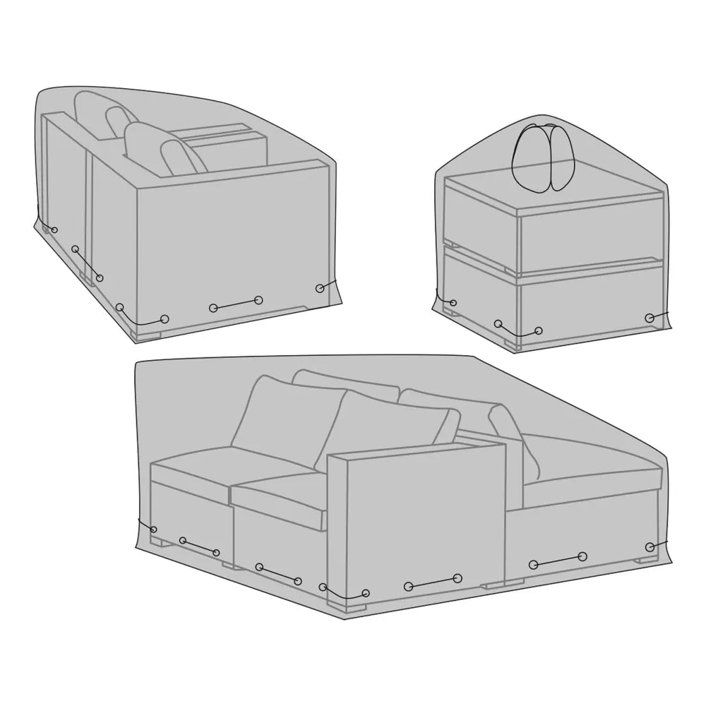 Set 3 huse de protectie pentru mobilier de exterior din Poliester Negru Luxury Cover