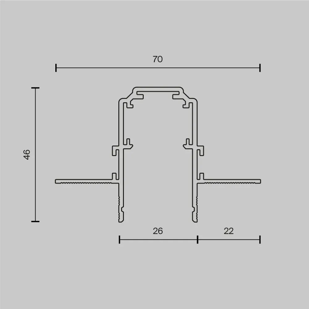 Sina magnetica incastrata pentru gips-carton 12,5 mm din Aluminiu Alb L200cm Exility