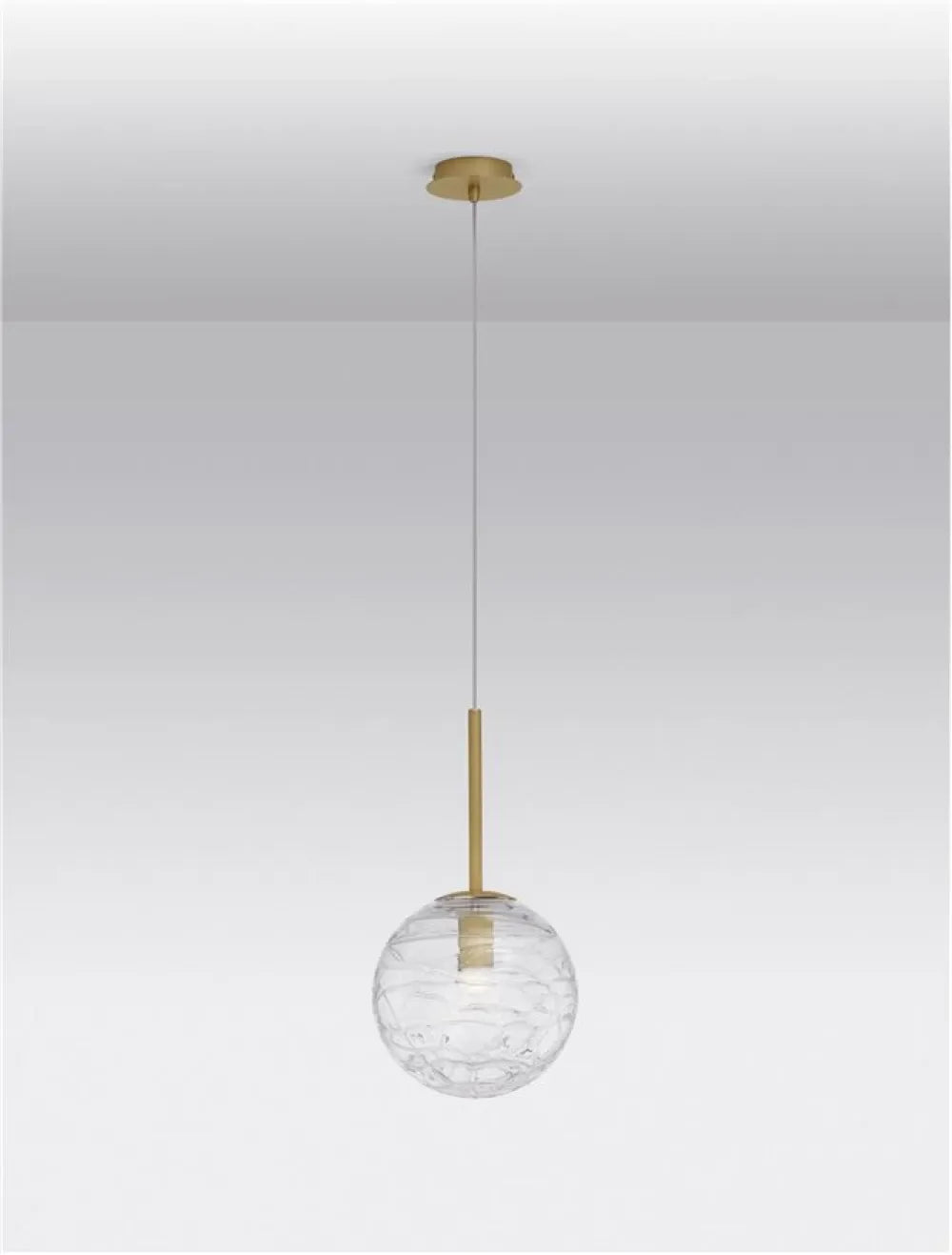 Pendul structura din Metal Auriu si abajur din Sticla Transparent H200xL25cm IP20 COEN