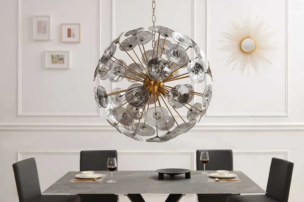 Pendul din Metal Auriu si Sticla Transparent D67xH145cm INFINITY HOME