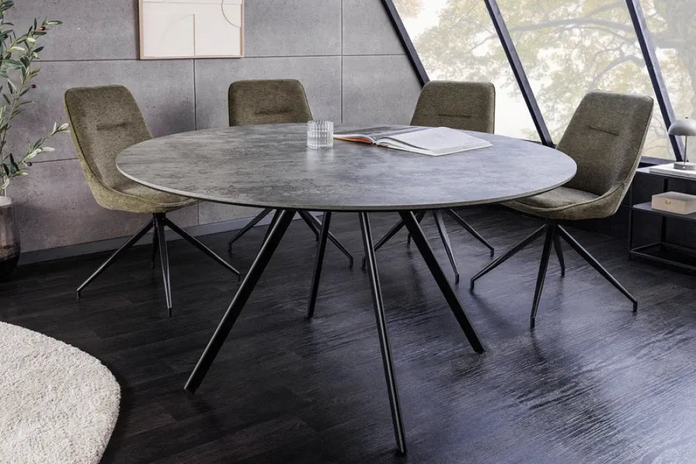 Masa din PAL Gri si Metal Negru D120xH75cm ATELIER