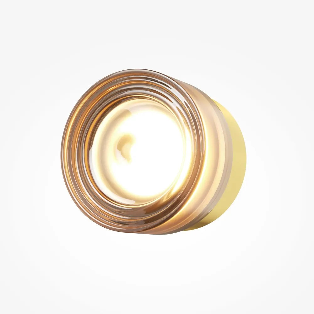 Aplica de perete din Metal Alama si Sticla Auriu Amber H12.5xL9.2cm Olo2