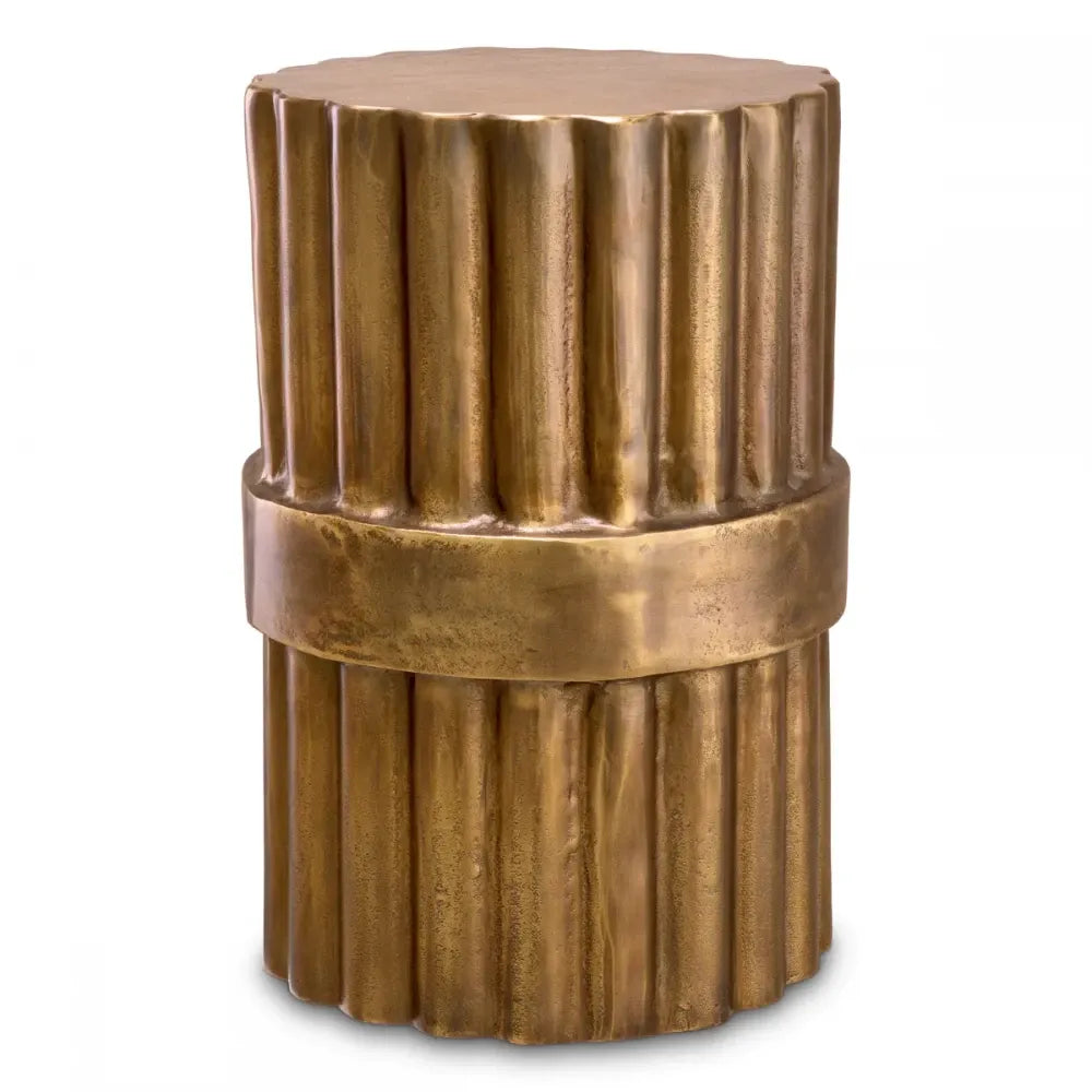 Masuta laterala Rotunda din Aluminiu Alama antichizata D33xH52.5cm Padua L Eichholtz