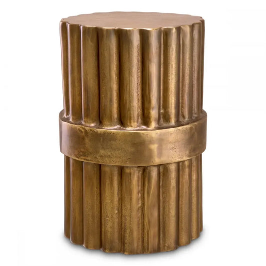 Masuta laterala Rotunda din Aluminiu Alama antichizata D33xH52.5cm Padua L Eichholtz