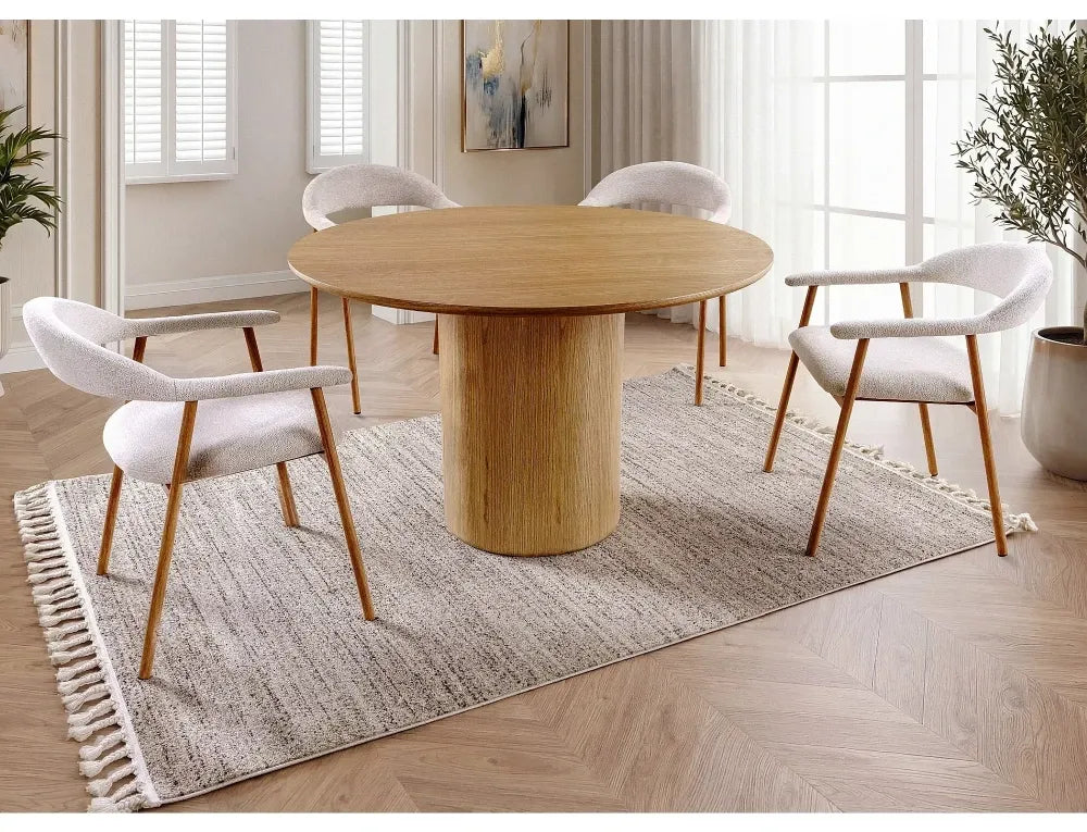 Set 2 Scaune din Stofa Bej si Metal Maro H76xL57xA61cm Lagos