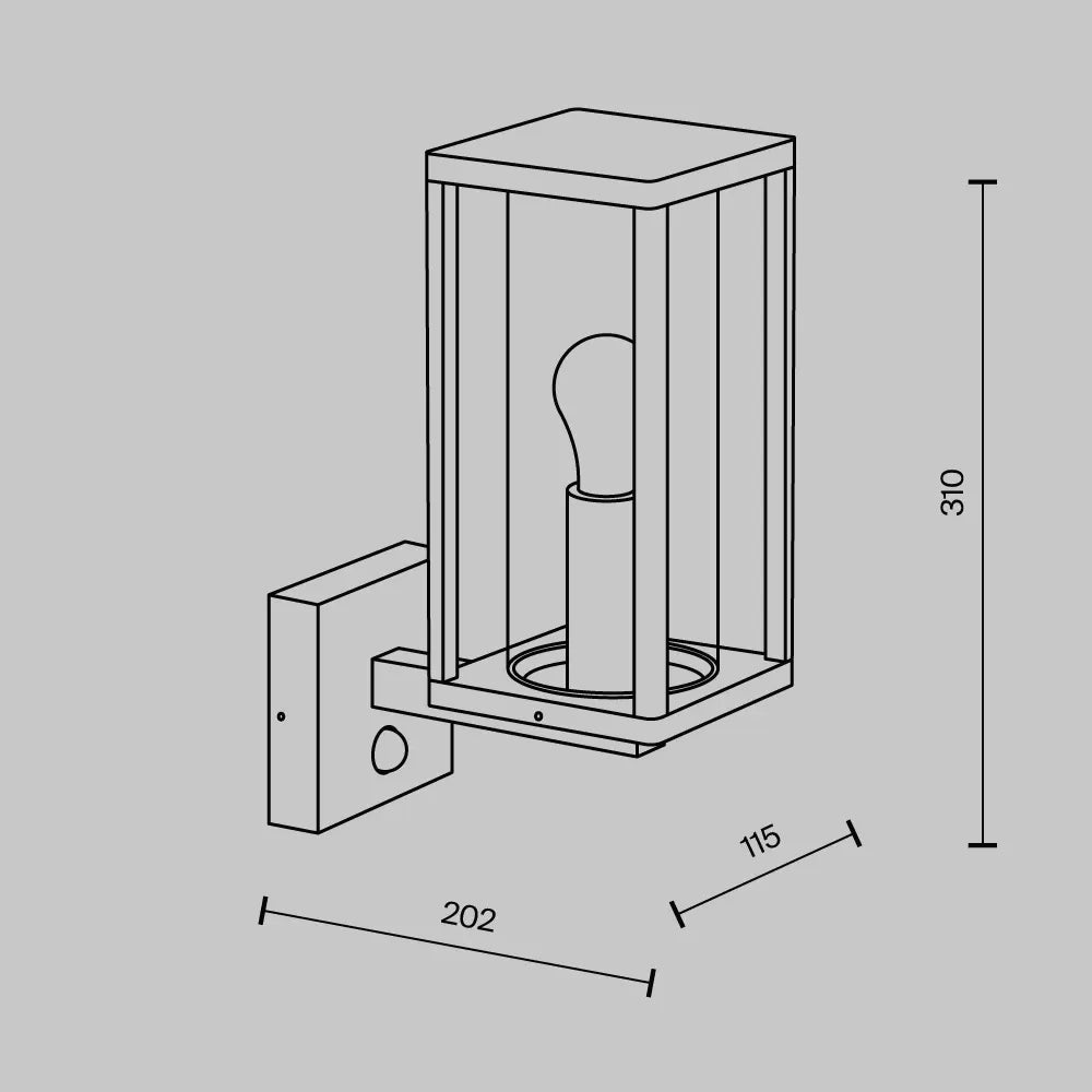 Aplica perete din Aluminiu/Plastic Gri grafit H31xL20.2cm Cell