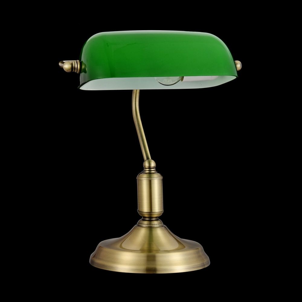 Veioza din Sticla si Metal Verde/Auriu L26xH36cm Kiwi
