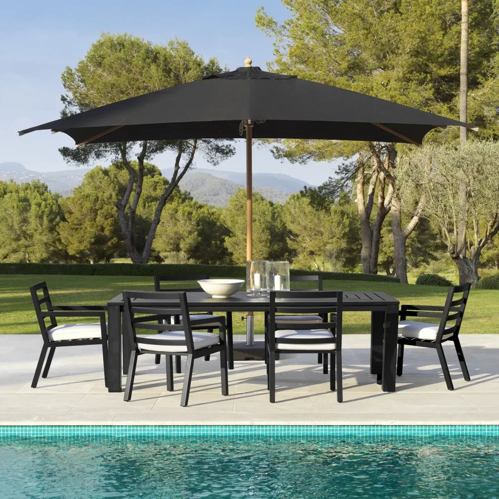 Masa de exterior din Metal Negru H74.5xL240cm Vistamar Eichholtz
