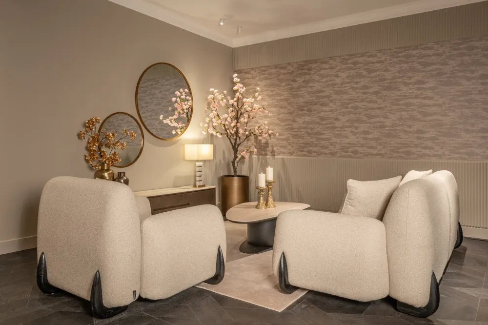 Ghiveci decorativ din Metal Auriu periat D50xH75cm Dira