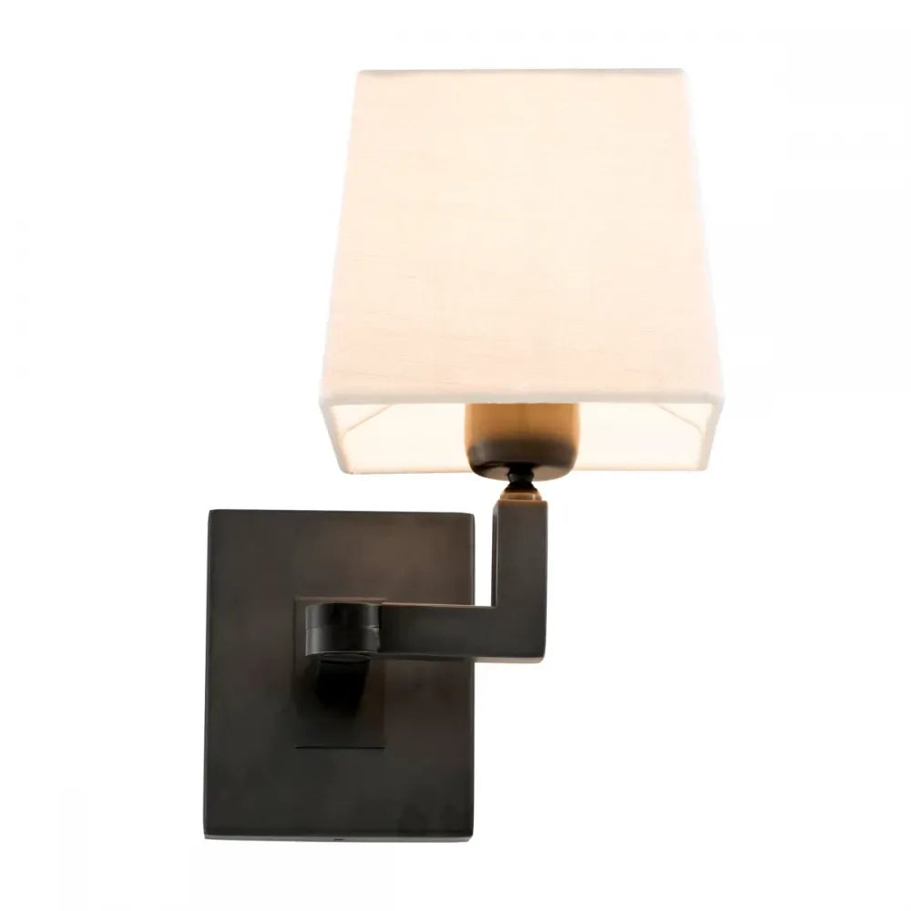 Aplica de perete din Metal Bronz si Textil Alb H28xL15cm Cambell Eichholtz