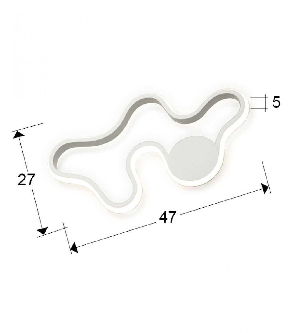 Aplica de perete din Metal Alb cu LED  L47x5xH27cm Marea