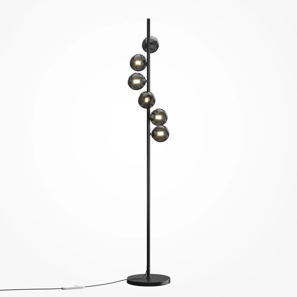 Lampa de podea din Metal Negru si Sticla Negru H150xD25cm Dallas