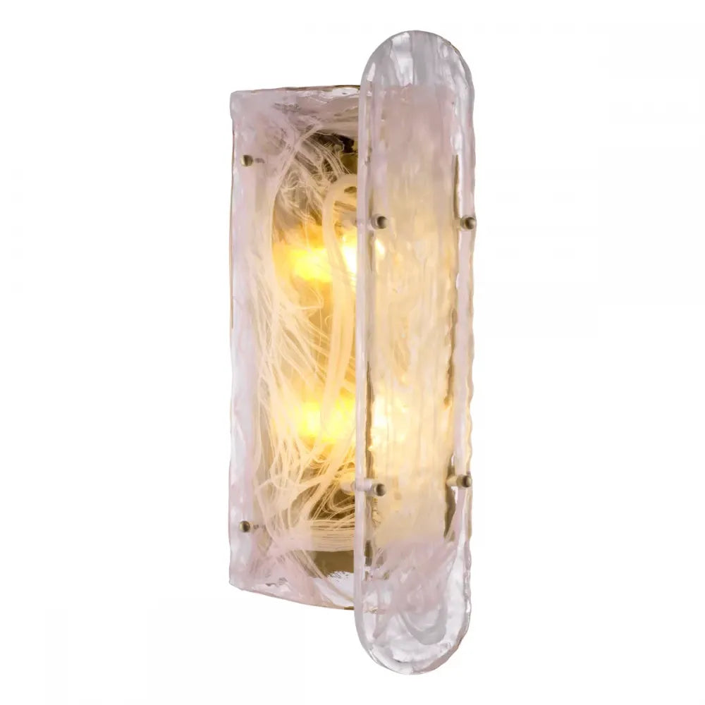 Aplica de perete din Otel inoxdabil Alama si Sticla Transparent H40.5xL18cm Ginnis Eichholtz